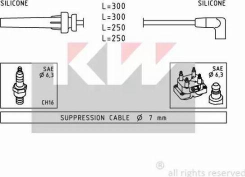 KW 360 508 - Комплект проводов зажигания autodnr.net