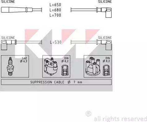 KW 360 554 - Комплект проводов зажигания avtokuzovplus.com.ua