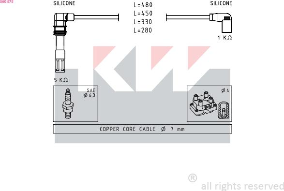 KW 360 575 - Комплект проводов зажигания autodnr.net