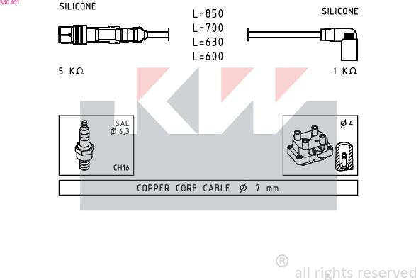 KW 360 601 - Комплект проводов зажигания autodnr.net