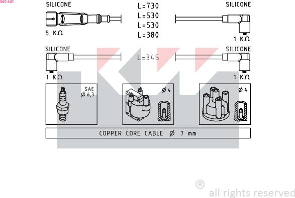 KW 360 641 - Комплект проводов зажигания autodnr.net