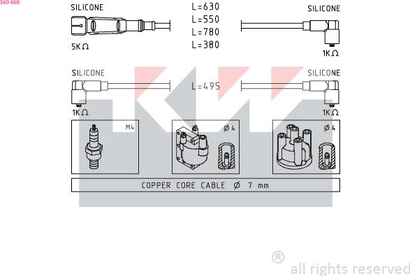 KW 360 660 - Комплект проводов зажигания autodnr.net