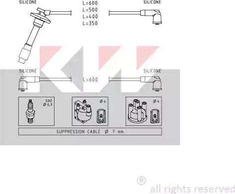 KW 360 879 - Комплект проводів запалювання autocars.com.ua