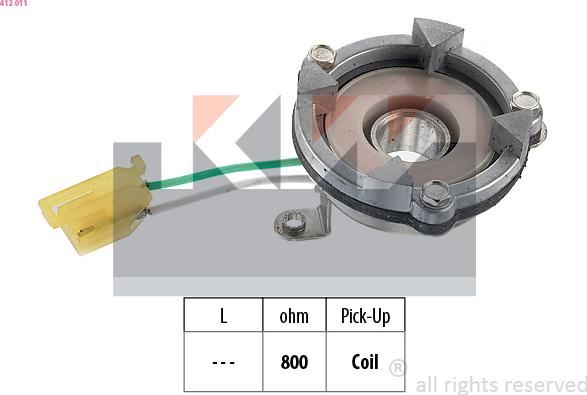 KW 412 011 - Датчик, імпульс запалювання autocars.com.ua