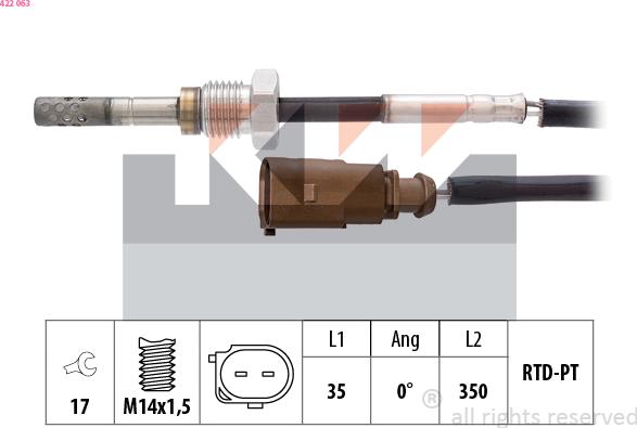 KW 422 063 - Датчик, температура выхлопных газов autodnr.net