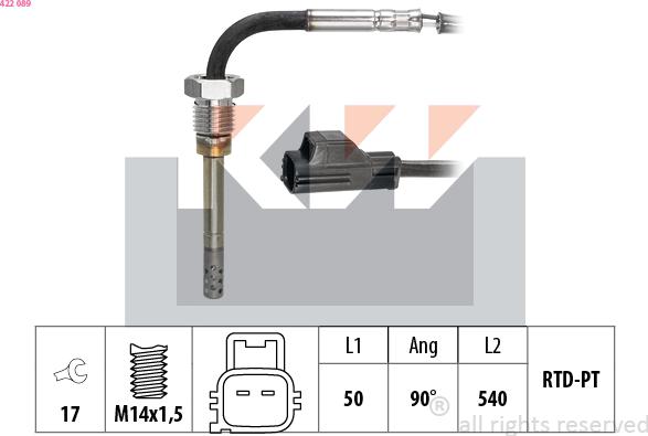 KW 422 089 - Датчик, температура выхлопных газов avtokuzovplus.com.ua