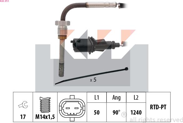 KW 422 213 - Датчик, температура выхлопных газов avtokuzovplus.com.ua