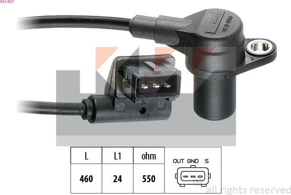 KW 453 057 - Датчик імпульсів, колінчастий вал autocars.com.ua