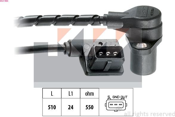KW 453 065 - Датчик імпульсів, колінчастий вал autocars.com.ua