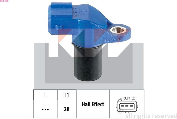 KW 453 105 - Датчик, частота обертання autocars.com.ua