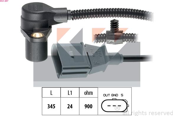 KW 453 287 - Датчик импульсов, коленвал autodnr.net