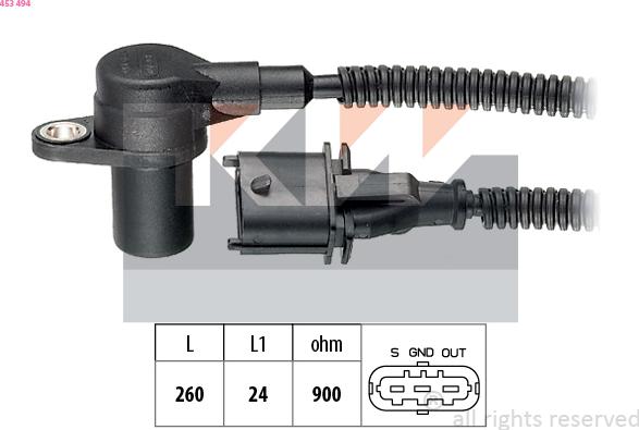 KW 453 494 - Датчик импульсов, коленвал autodnr.net