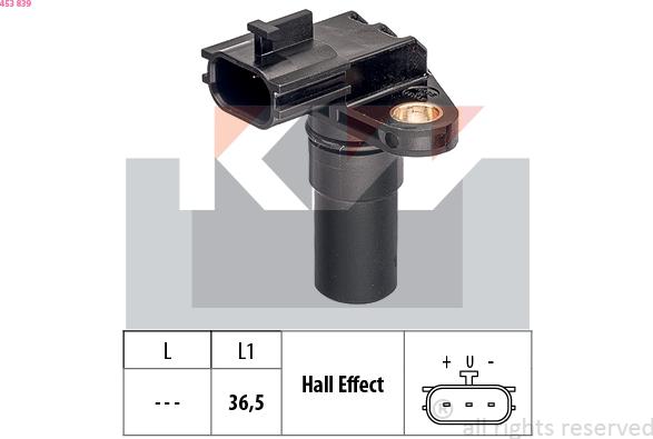 KW 453 839 - Датчик, частота обертання autocars.com.ua