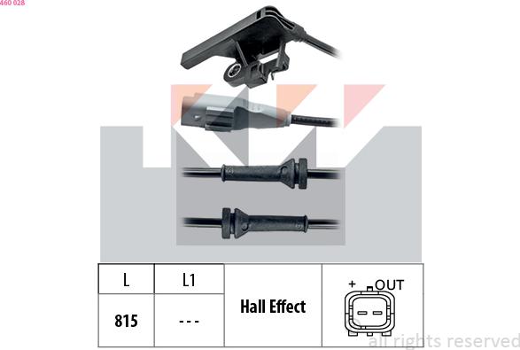 KW 460 028 - Датчик ABS, частота вращения колеса autodnr.net