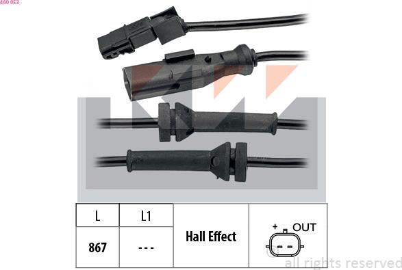 KW 460 053 - Датчик ABS, частота вращения колеса autodnr.net