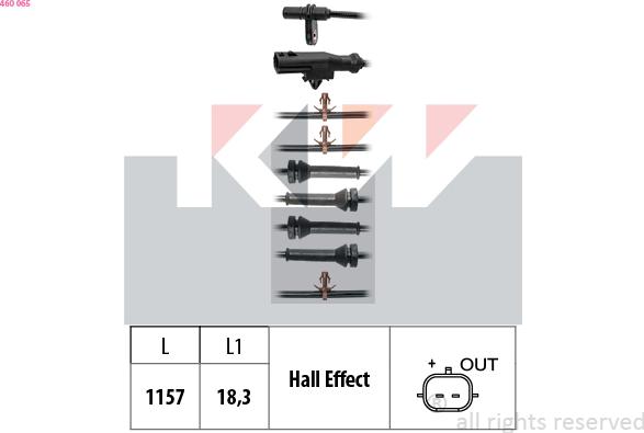 KW 460 065 - Датчик ABS, частота вращения колеса avtokuzovplus.com.ua