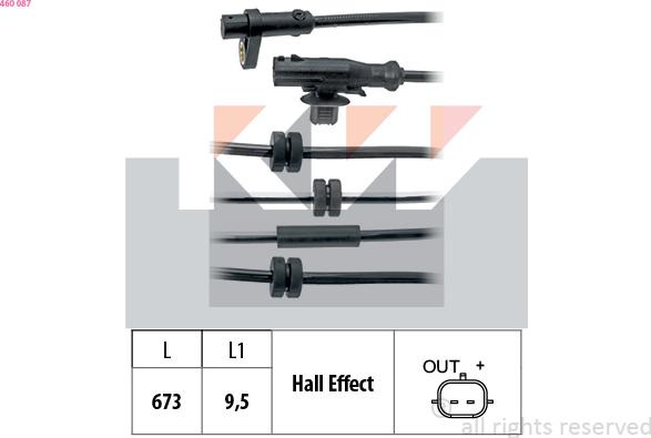 KW 460 087 - Датчик ABS, частота вращения колеса avtokuzovplus.com.ua