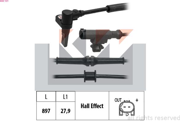 KW 460 131 - Датчик ABS, частота обертання колеса autocars.com.ua