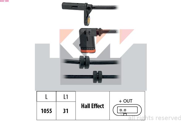 KW 460 189 - Датчик ABS, частота вращения колеса avtokuzovplus.com.ua