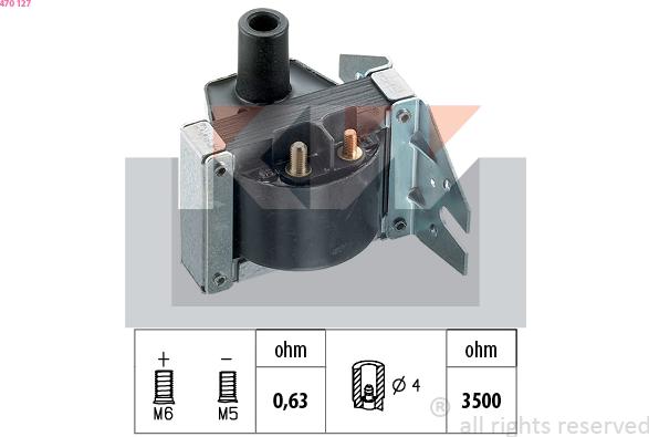 KW 470 127 - Котушка запалювання autocars.com.ua