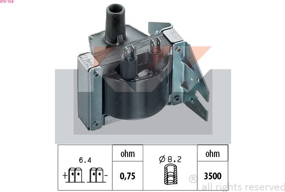 KW 470 158 - Катушка зажигания avtokuzovplus.com.ua