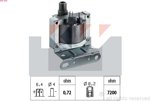 KW 470 194 - Котушка запалювання autocars.com.ua