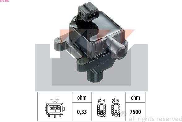 KW 470 386 - Катушка зажигания autodnr.net