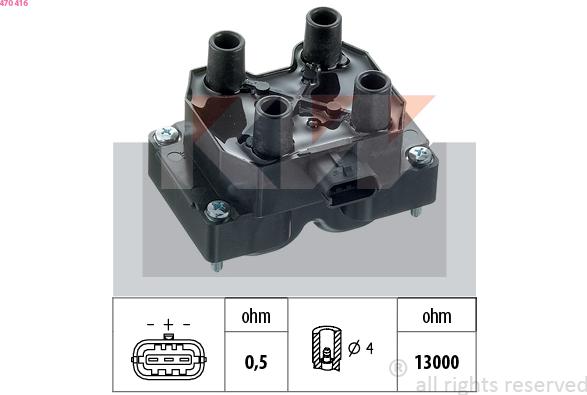 KW 470 416 - Котушка запалювання autocars.com.ua