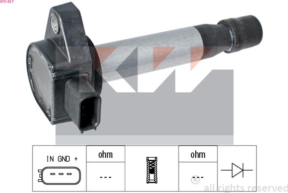 KW 470 457 - Котушка запалювання autocars.com.ua