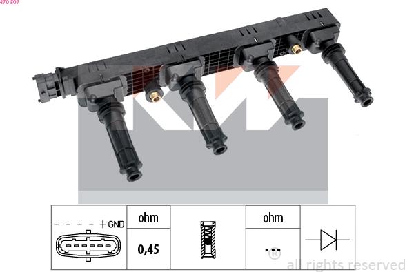 KW 470 507 - Котушка запалювання autocars.com.ua