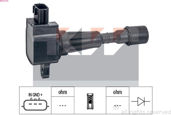 KW 470 514 - Котушка запалювання autocars.com.ua