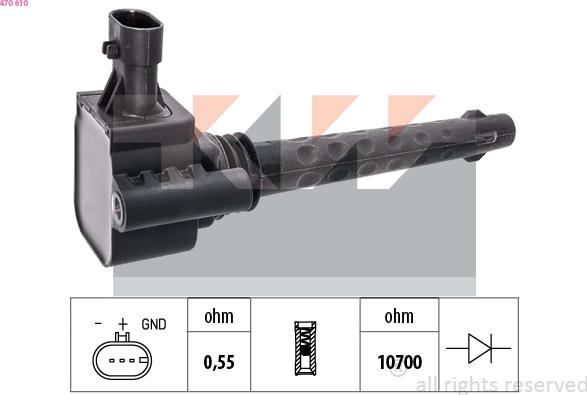 KW 470 610 - Катушка зажигания avtokuzovplus.com.ua