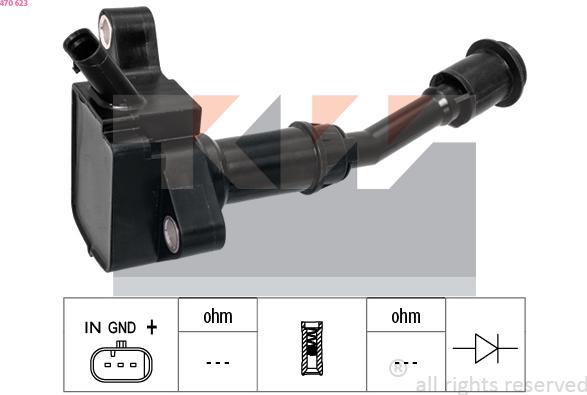 KW 470 623 - Катушка зажигания avtokuzovplus.com.ua