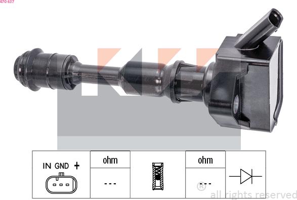 KW 470 637 - Котушка запалювання autocars.com.ua