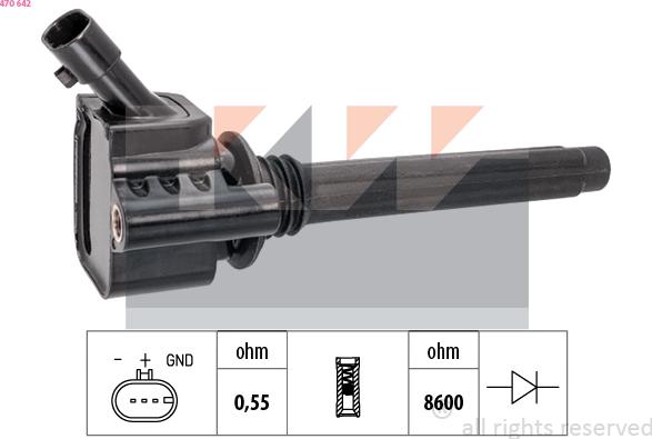 KW 470 642 - Котушка запалювання autocars.com.ua