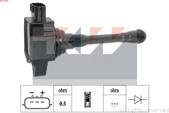 KW 470 643 - Котушка запалювання autocars.com.ua