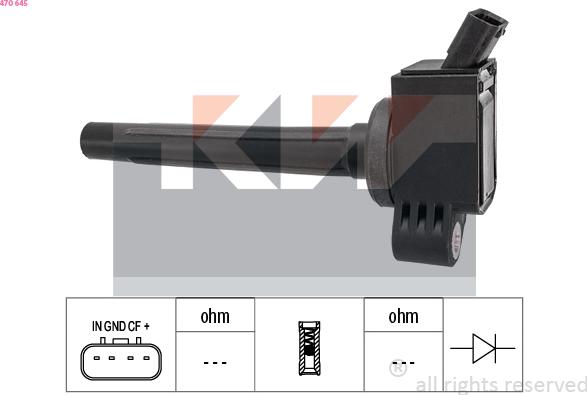 KW 470 645 - Котушка запалювання autocars.com.ua
