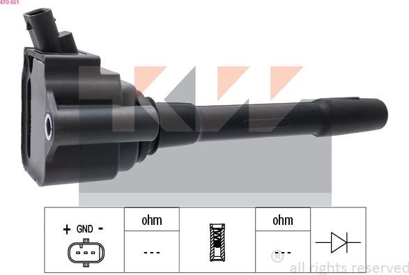 KW 470 651 - Котушка запалювання autocars.com.ua