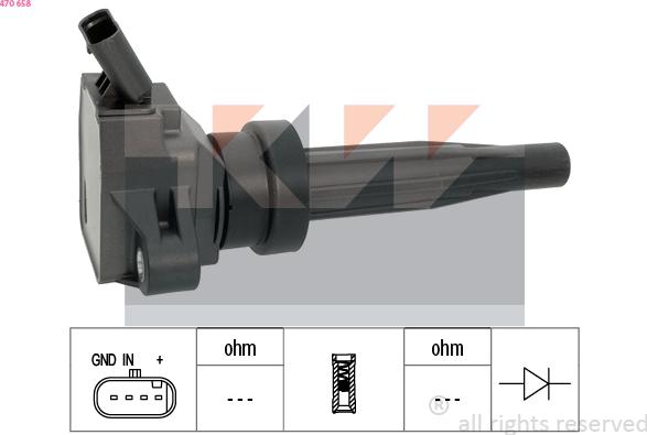 KW 470 658 - Котушка запалювання autocars.com.ua