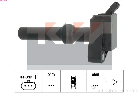 KW 470 660 - Катушка зажигания avtokuzovplus.com.ua