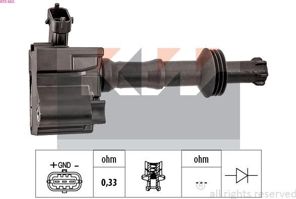 KW 470 663 - Котушка запалювання autocars.com.ua