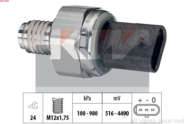 KW 480 009 - Датчик, давление масла avtokuzovplus.com.ua