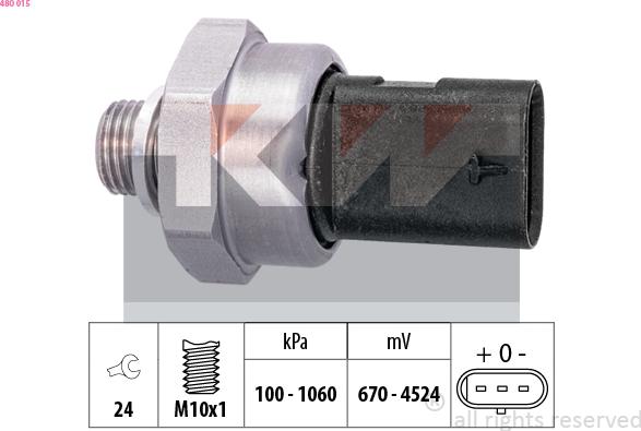 KW 480 015 - Датчик, тиск масла autocars.com.ua