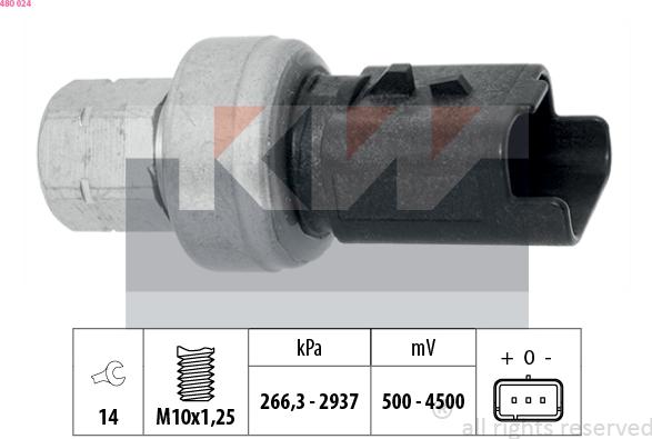 KW 480 024 - Пневматичний вимикач, кондиціонер autocars.com.ua