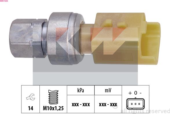 KW 480 025 - Пневматичний вимикач, кондиціонер autocars.com.ua