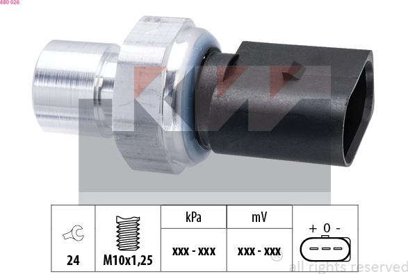 KW 480 026 - Пневматичний вимикач, кондиціонер autocars.com.ua