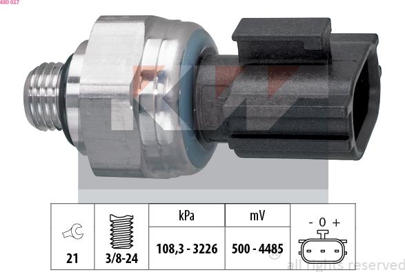 KW 480 027 - Пневматичний вимикач, кондиціонер autocars.com.ua