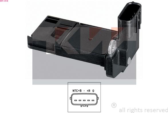 KW 491 418 - Датчик потоку, маси повітря autocars.com.ua
