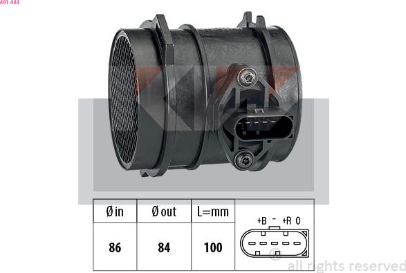 KW 491 444 - Датчик потоку, маси повітря autocars.com.ua