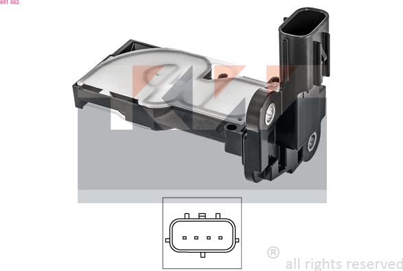 KW 491 562 - Датчик потоку, маси повітря autocars.com.ua